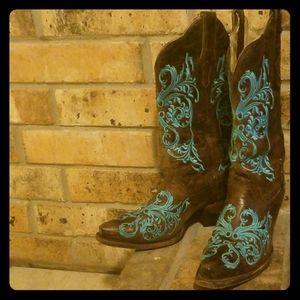 Corral Turquoise Dahlia Boots